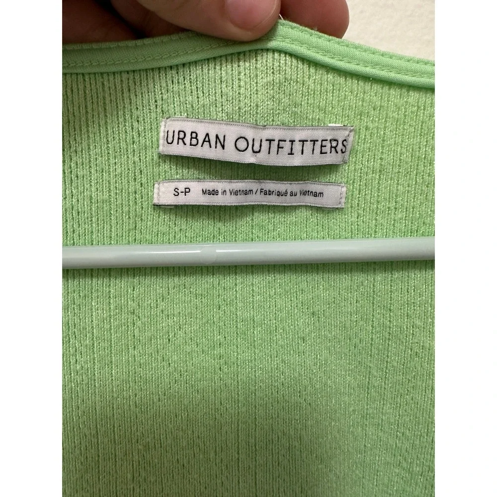 Urban Outfitters Green‎ Knit Square Neck Long Sleeve Crop Top Small